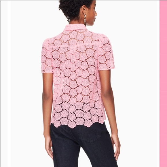 Kate spade pink bloom lace blouse shirt NWT - Picture 3 of 10